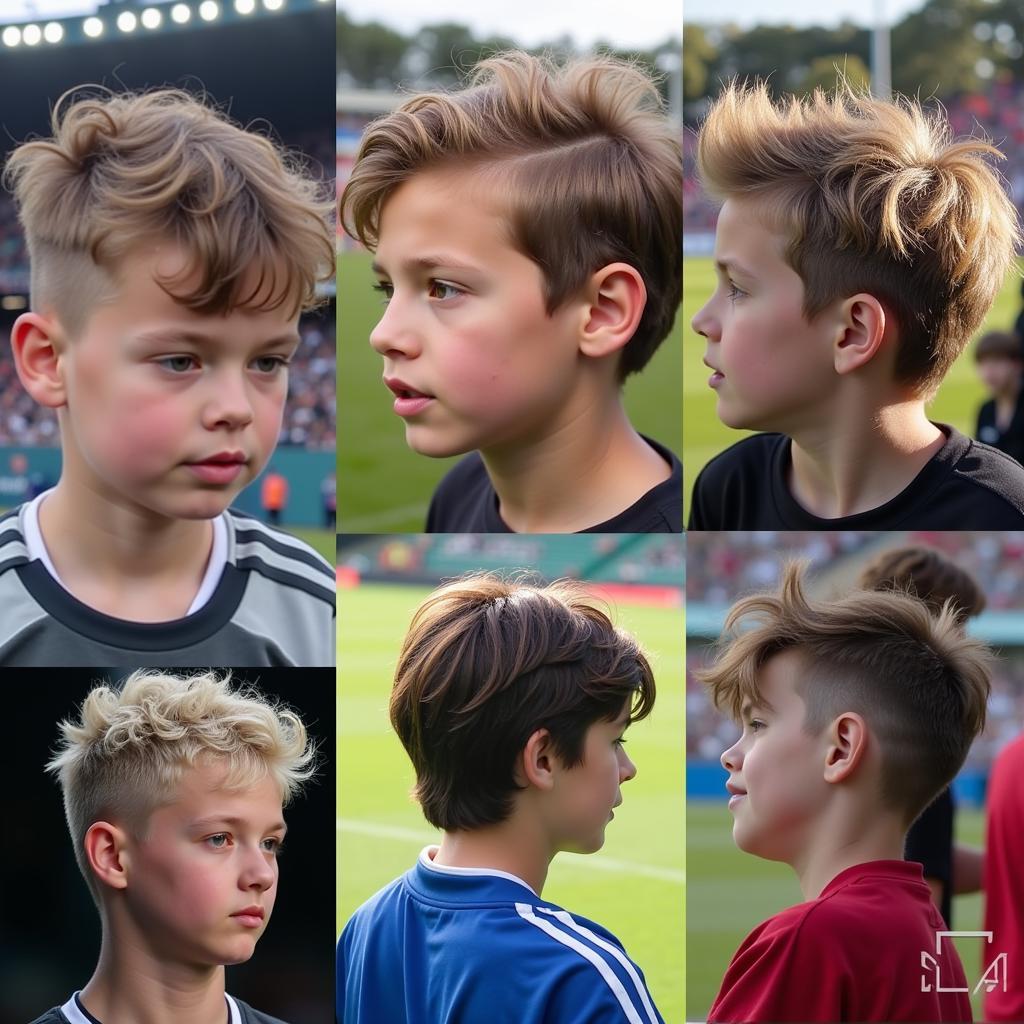 Fans imitating Haaland's hairstyle.