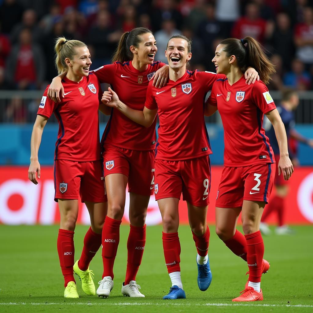 Haaland Celebrating with Norway