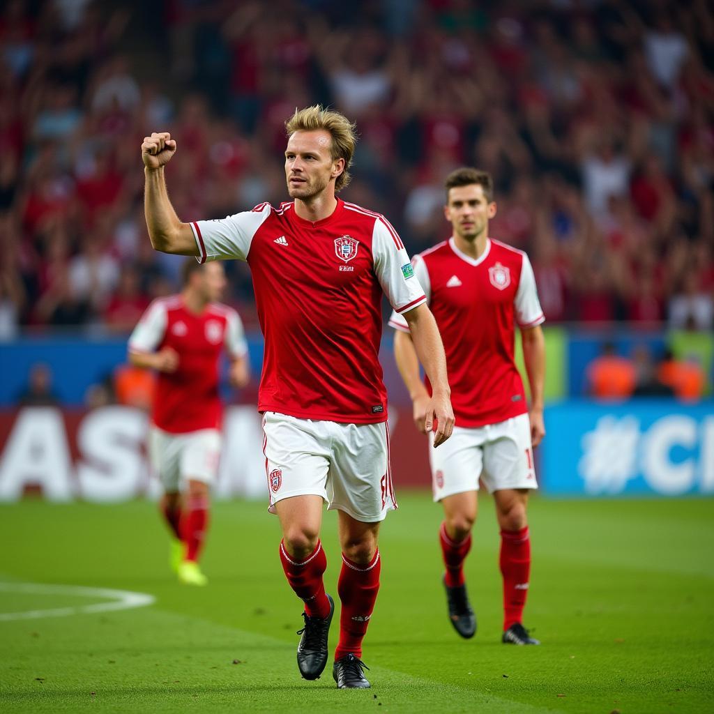 Erling Haaland celebrating a goal for Norway