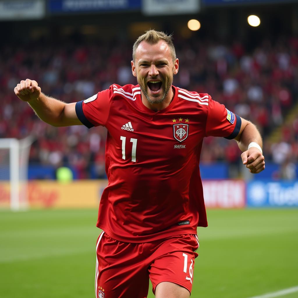 Haaland Celebrating a Goal for Norway