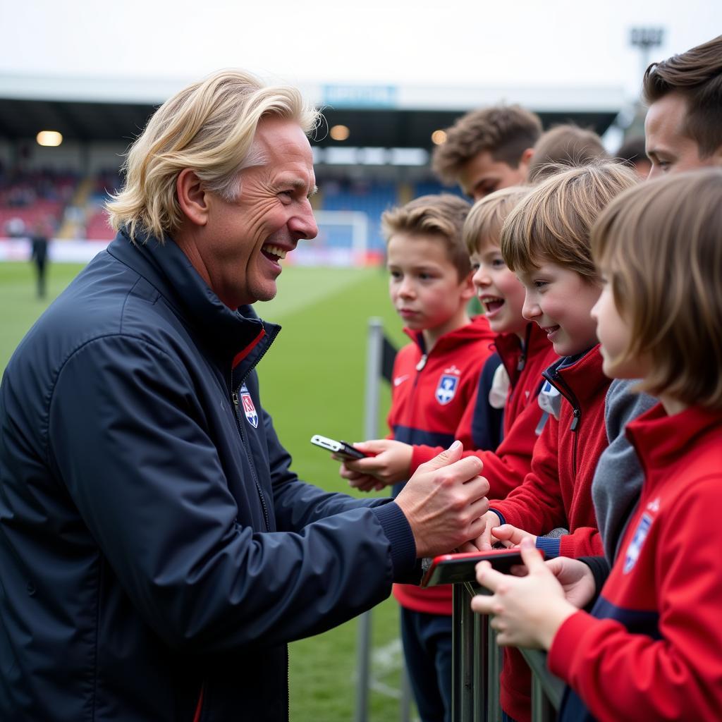 Haaland interacting with Norwegian fans