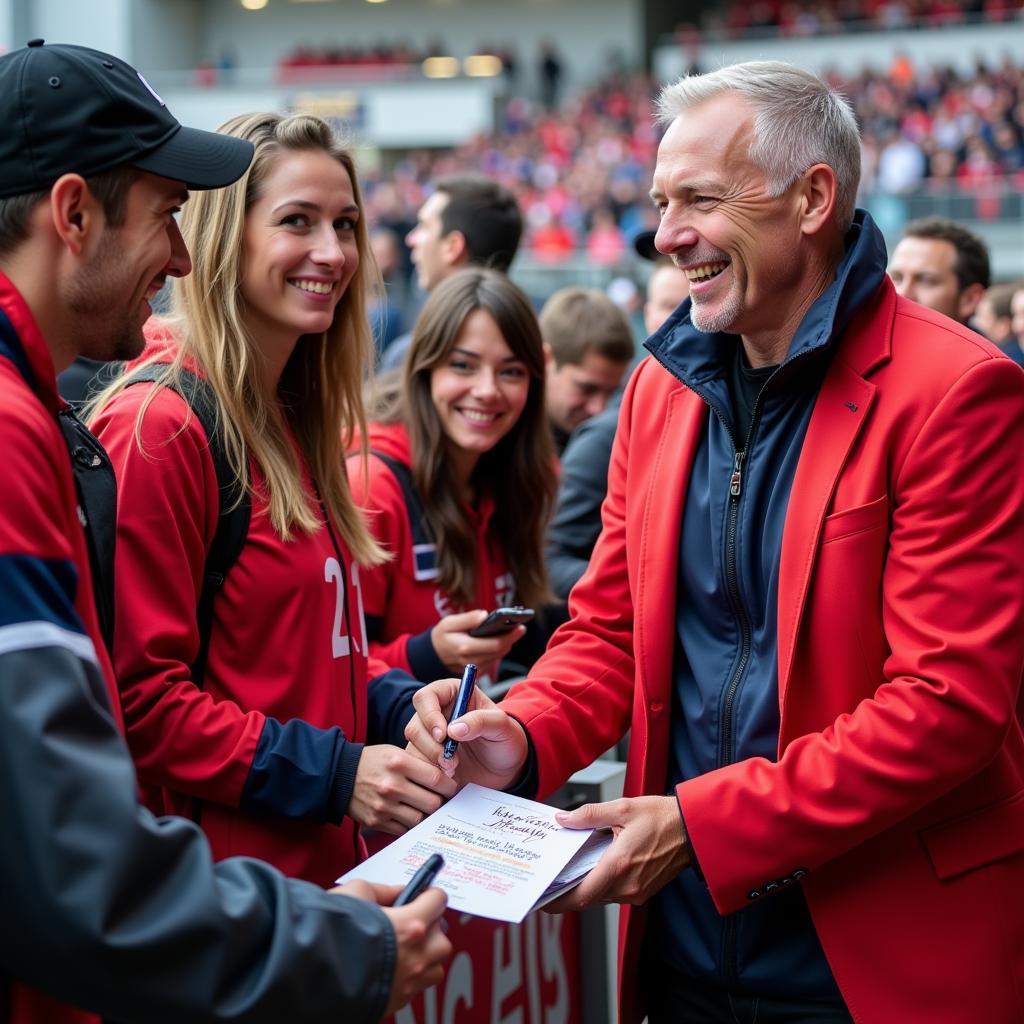 Haaland interacting with Norway fans