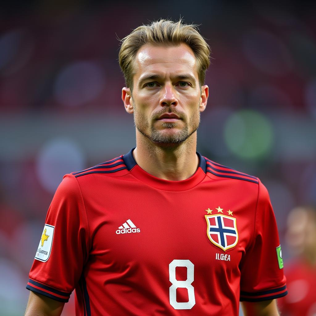 Haaland portrait in Norway national team jersey