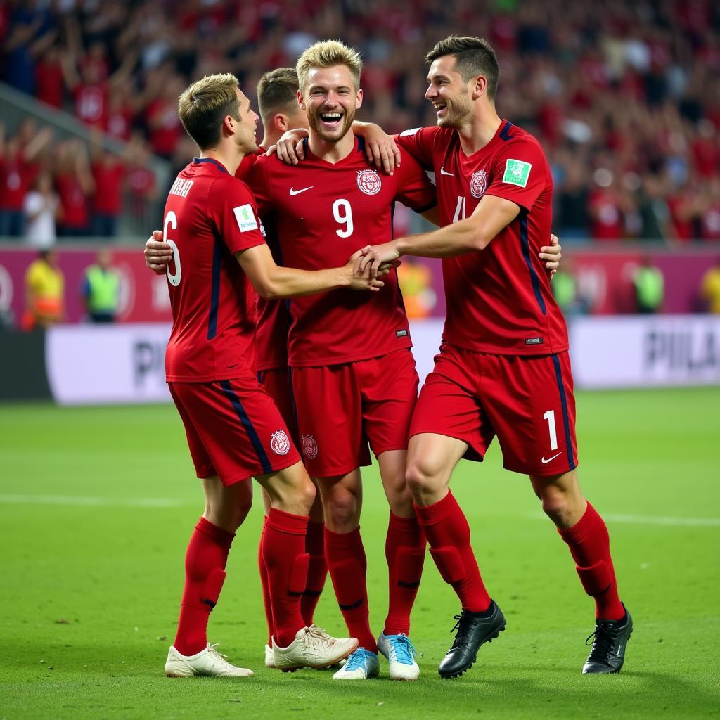 Haaland celebrating after scoring one of his nine goals for Norway U20s