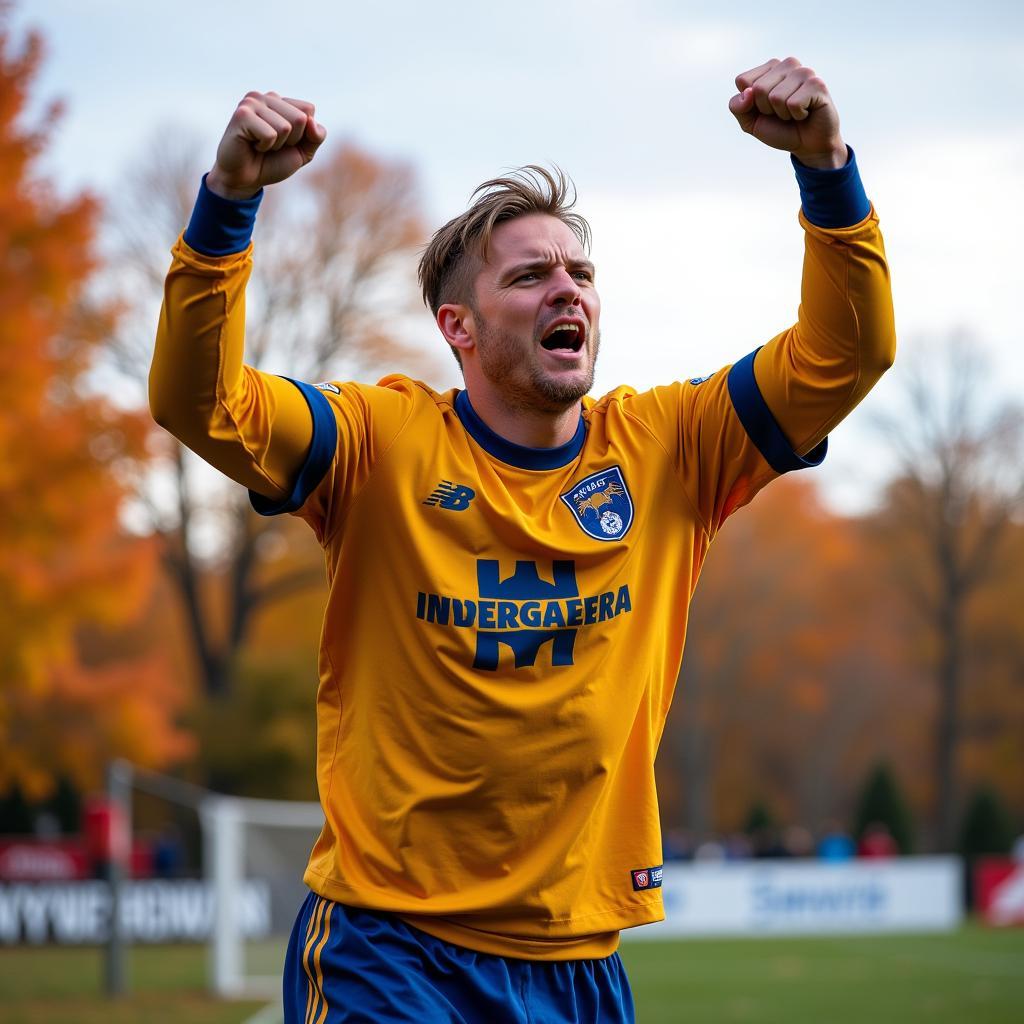 Haaland celebrating a goal in October