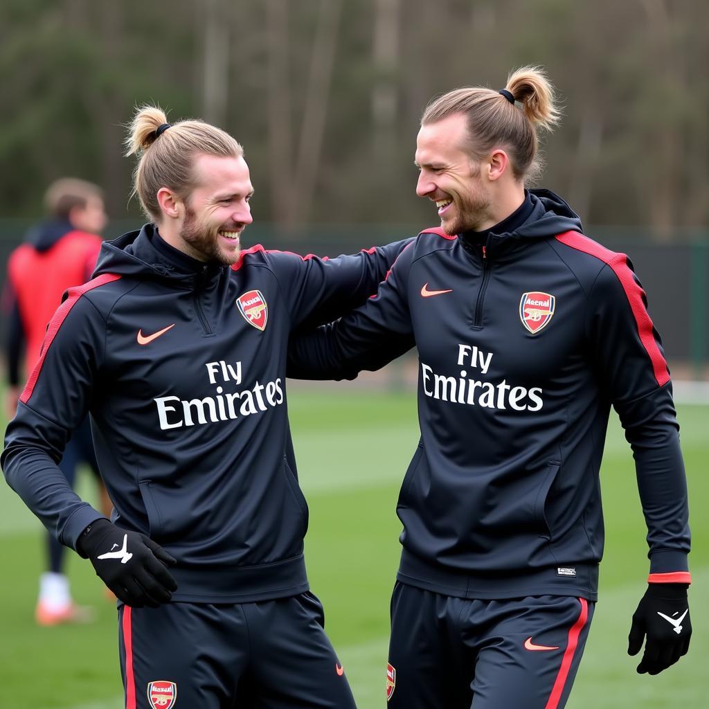 Haaland and Odegaard training together at Arsenal