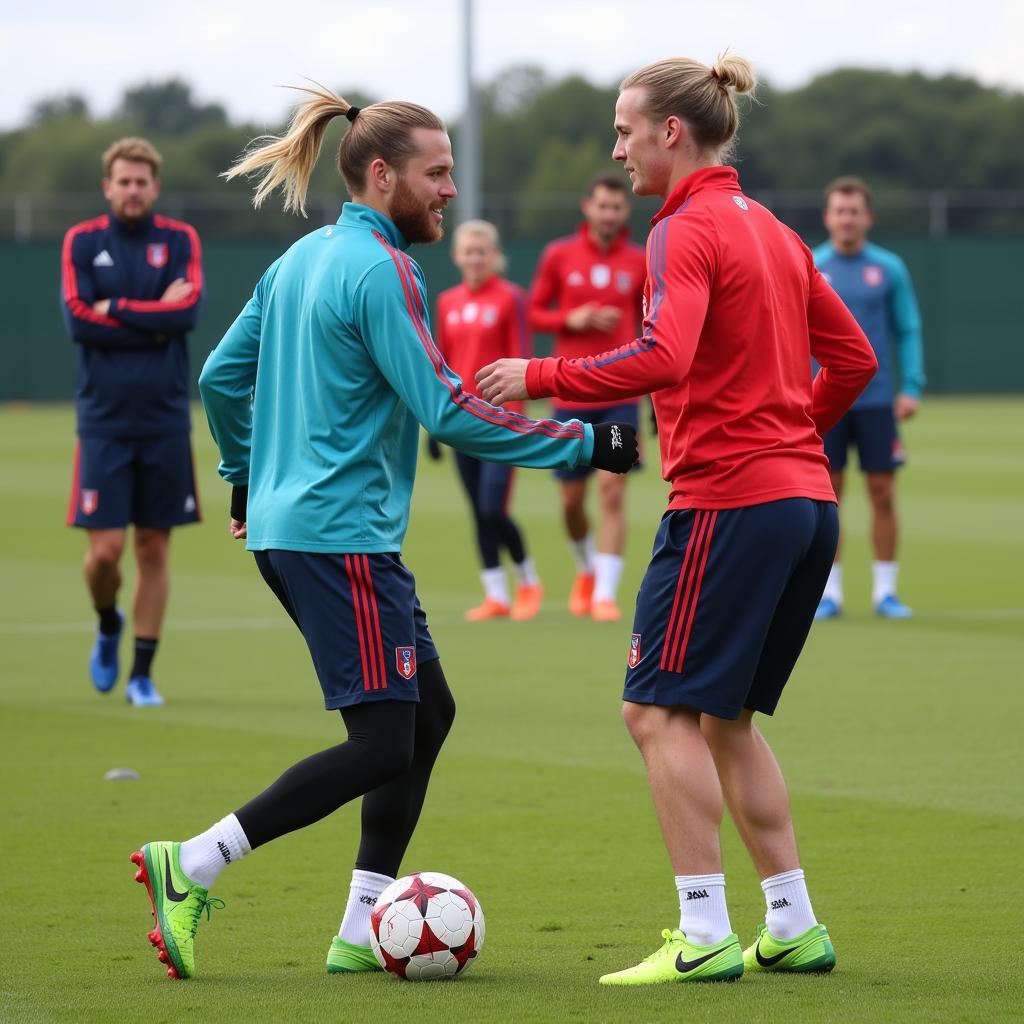 Haaland and Odegaard training with the Norwegian national team