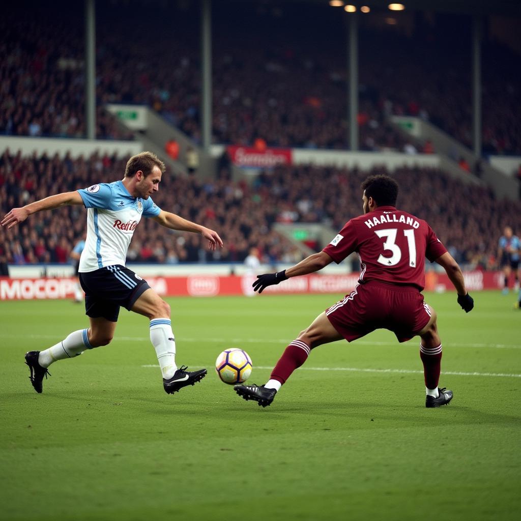 Haaland scores his first Premier League goal against West Ham from the penalty spot