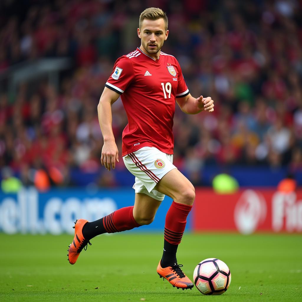 Erling Haaland Playing in a Football Match