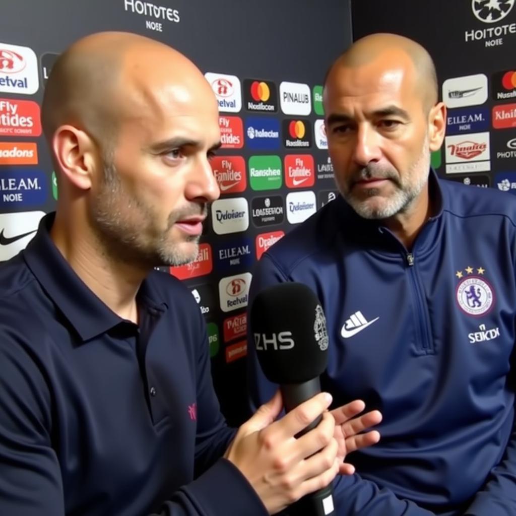 Haaland in a post-match interview talking about the substitution with Pep Guardiola