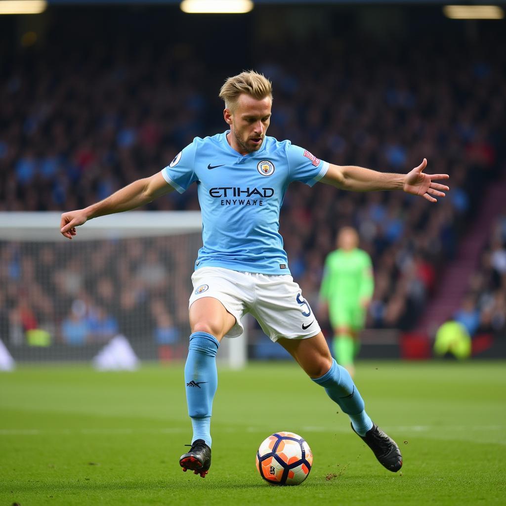 Erling Haaland Scores a Powerful Strike for Manchester City