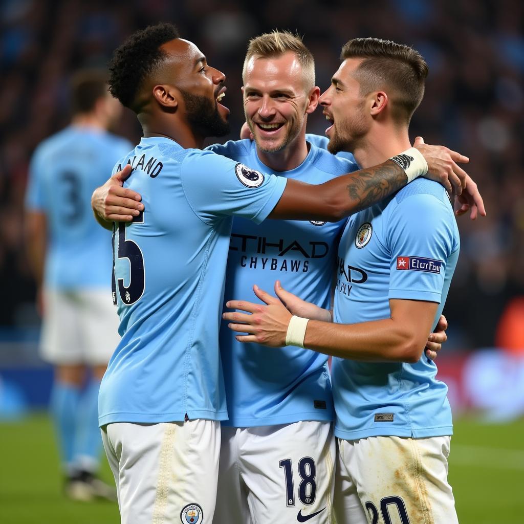 Erling Haaland celebrating with teammates