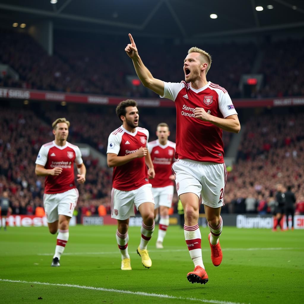 Erling Haaland Celebrates a Premier League Goal