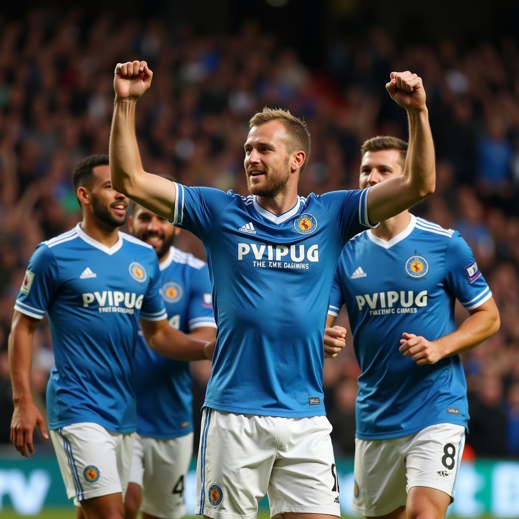 Haaland celebrating a Premier League goal