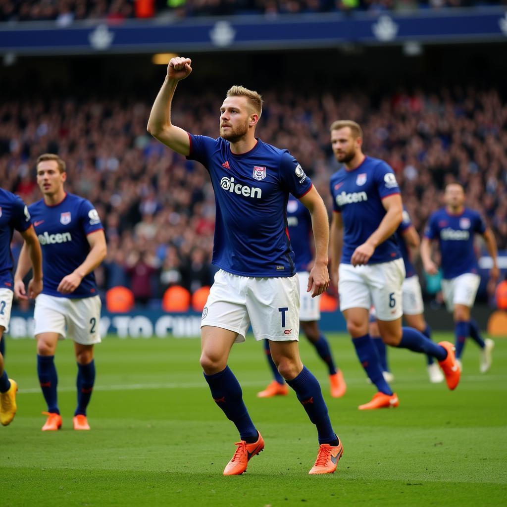 Erling Haaland scoring in the Premier League 22/23 season