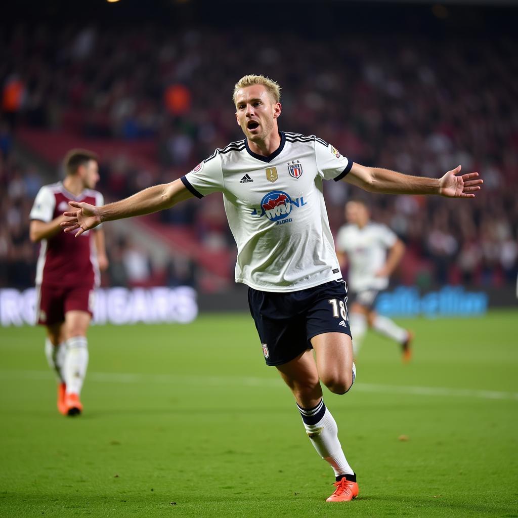 Erling Haaland celebrates a goal in the 22/23 Premier League season