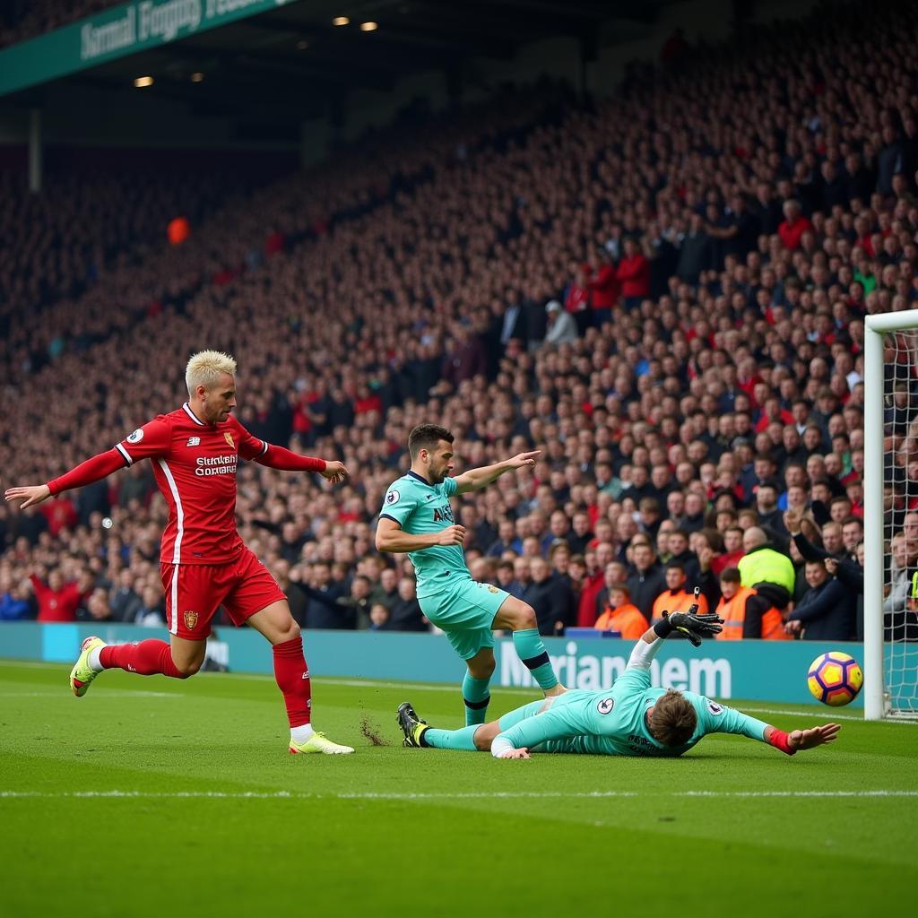 Haaland scores a goal in the Premier League