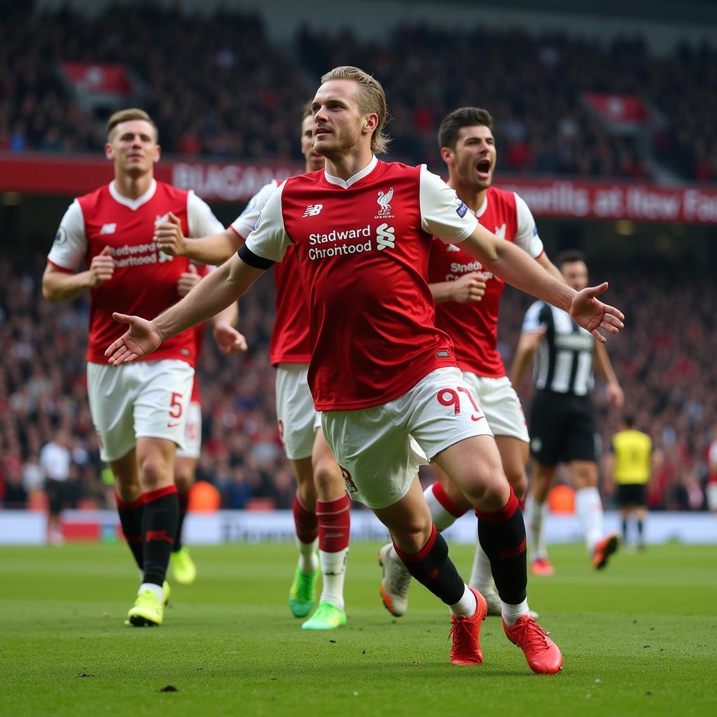 Erling Haaland celebrates a Premier League goal