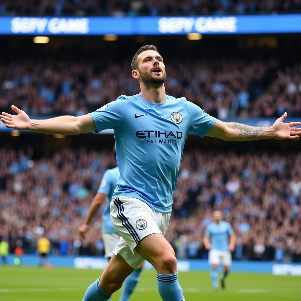 Haaland Celebrating a Premier League Goal