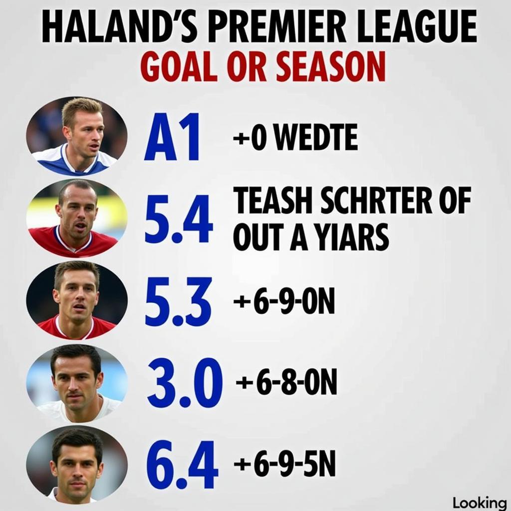 Haaland's Premier League goals season by season