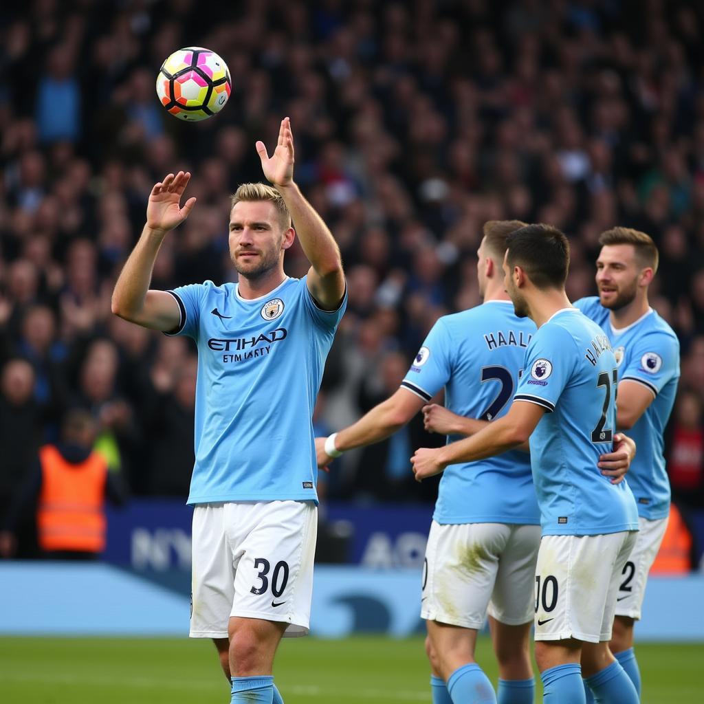 Haaland celebrates a hat trick for Manchester City