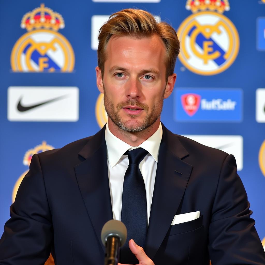 Haaland at a Real Madrid Press Conference