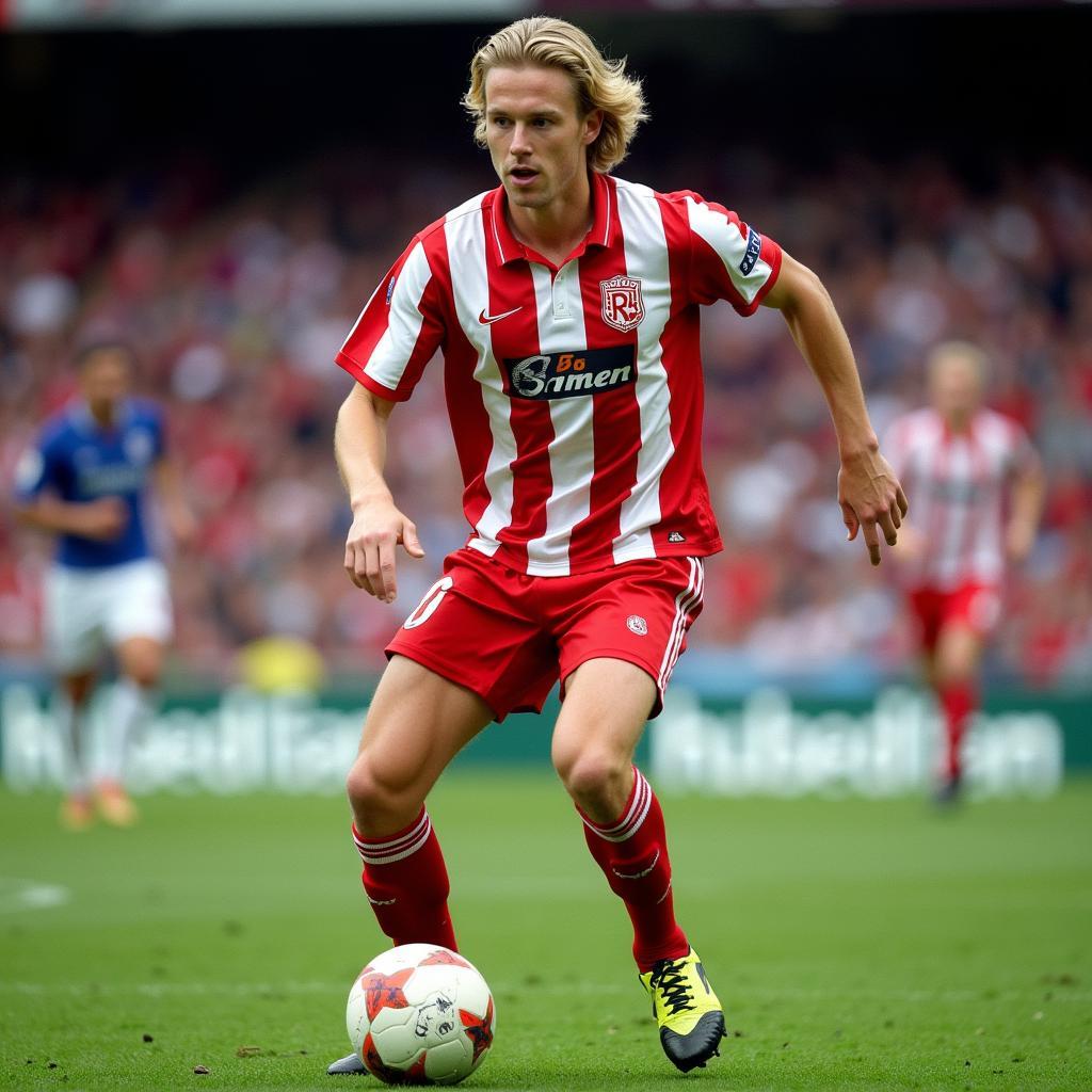 Erling Haaland in action wearing the RB Salzburg shirt