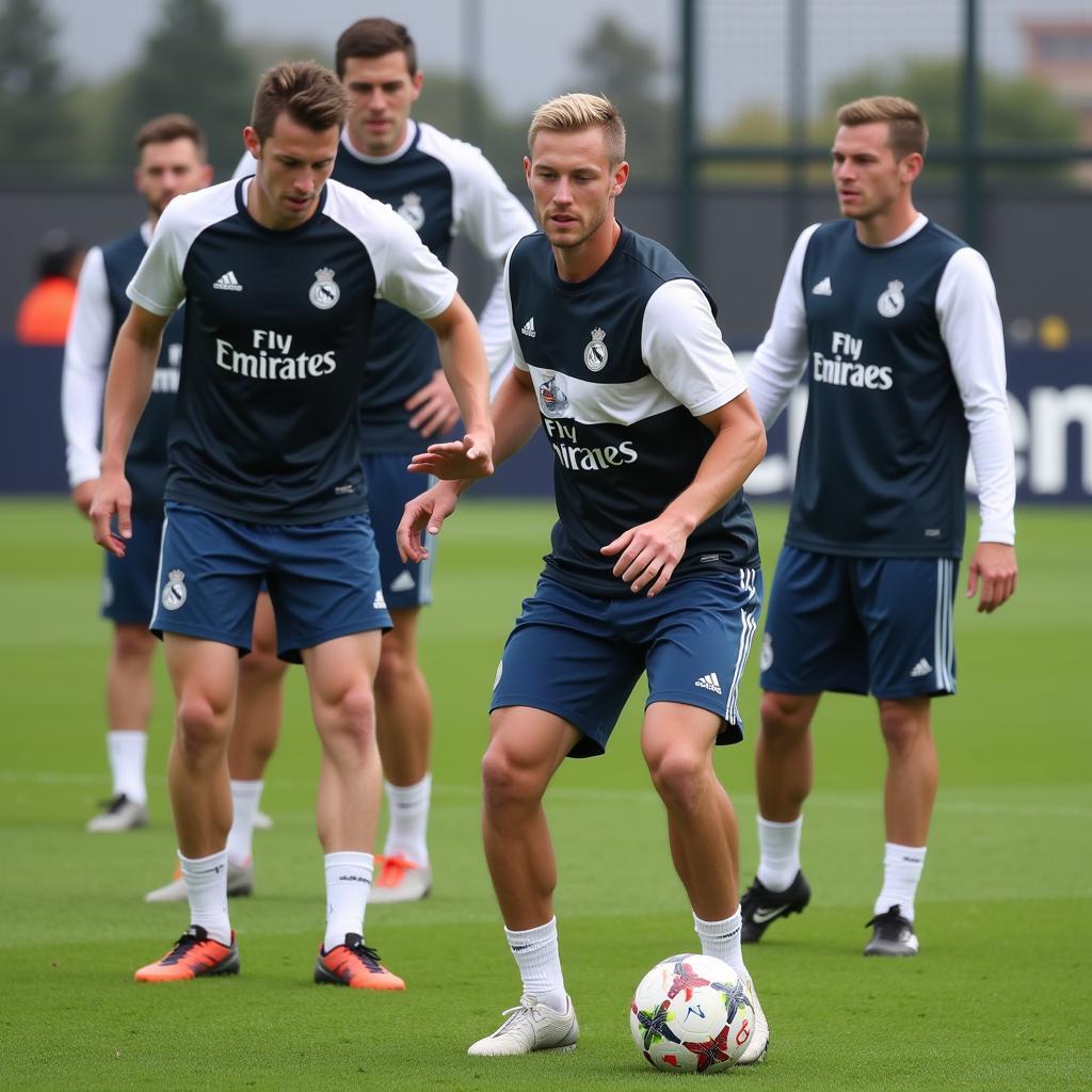 Haaland training with Real Madrid teammates