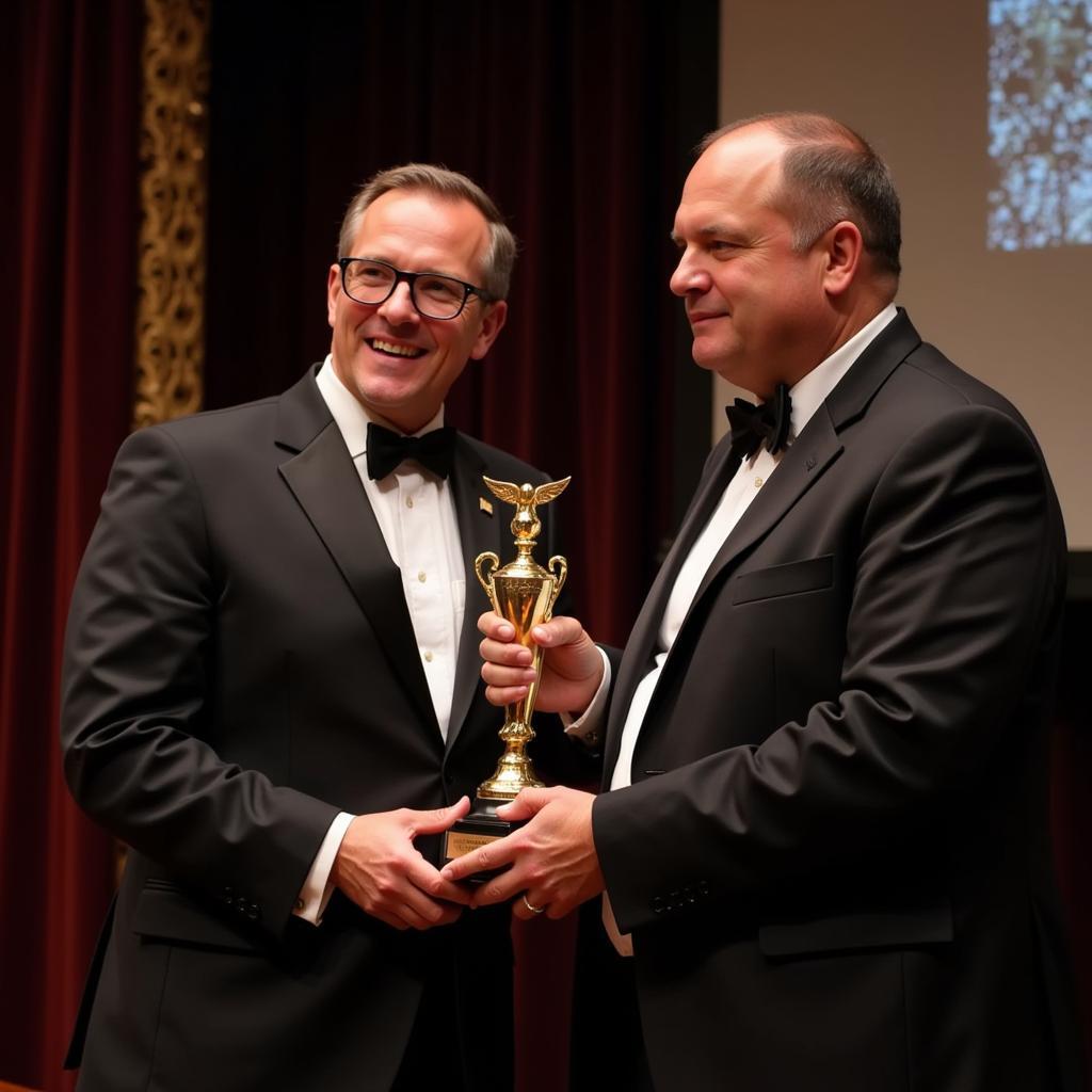 Erling Haaland Receiving an Award in 2023