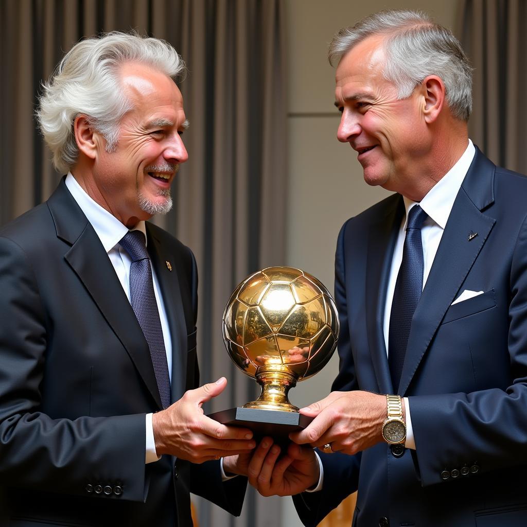 Haaland Receiving the Gerd Müller Trophy