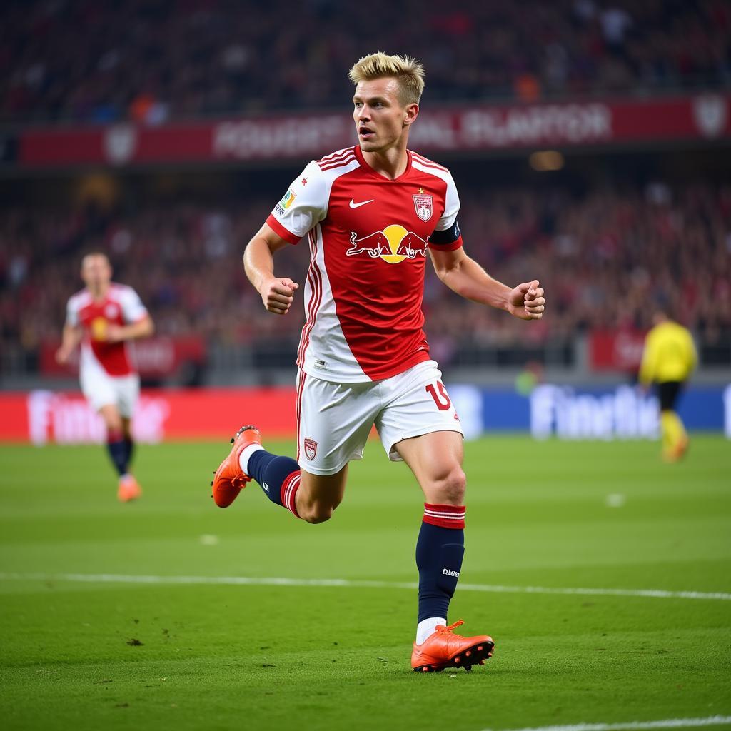 Erling Haaland scoring goals for Red Bull Salzburg in the Champions League