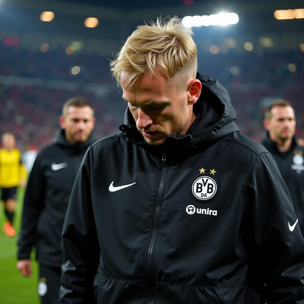 Haaland reflecting after the match against BVB