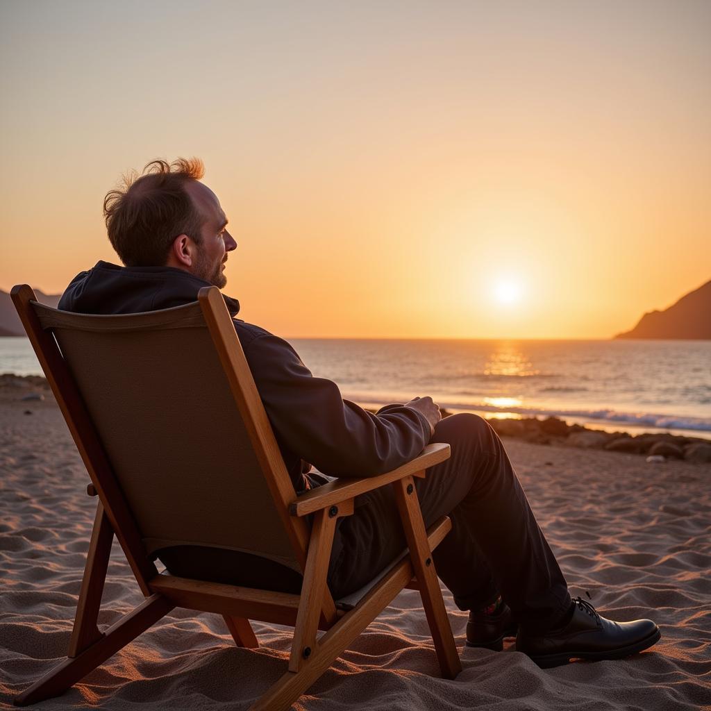 Erling Haaland Relaxing in Tarifa at Sunset