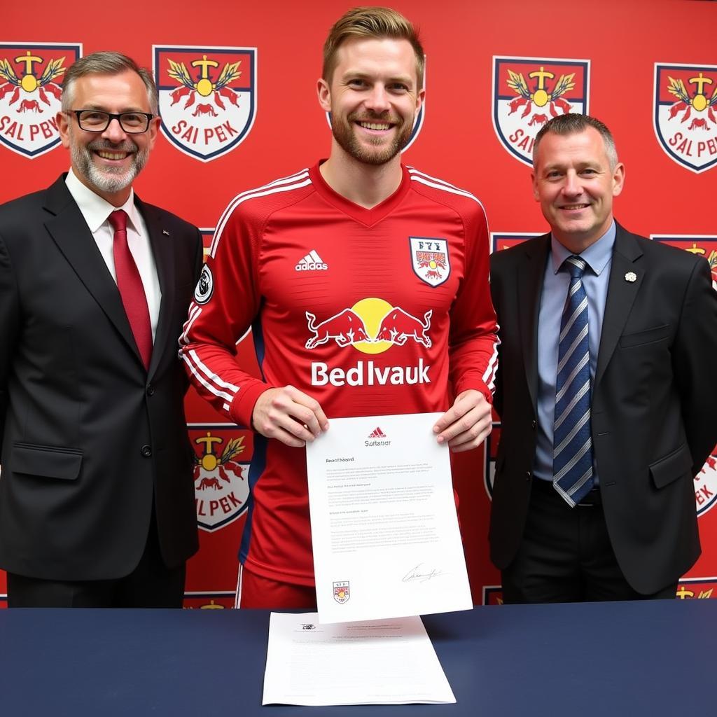 Haaland Signing Ceremony with Salzburg in January 2019