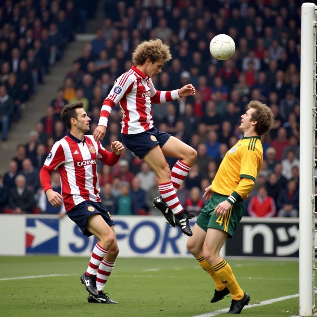 Erling Haaland Scoring a Powerful Header