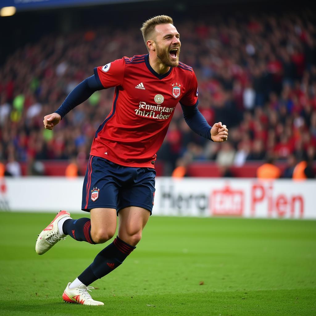 Haaland celebrating a goal against Eintracht Frankfurt