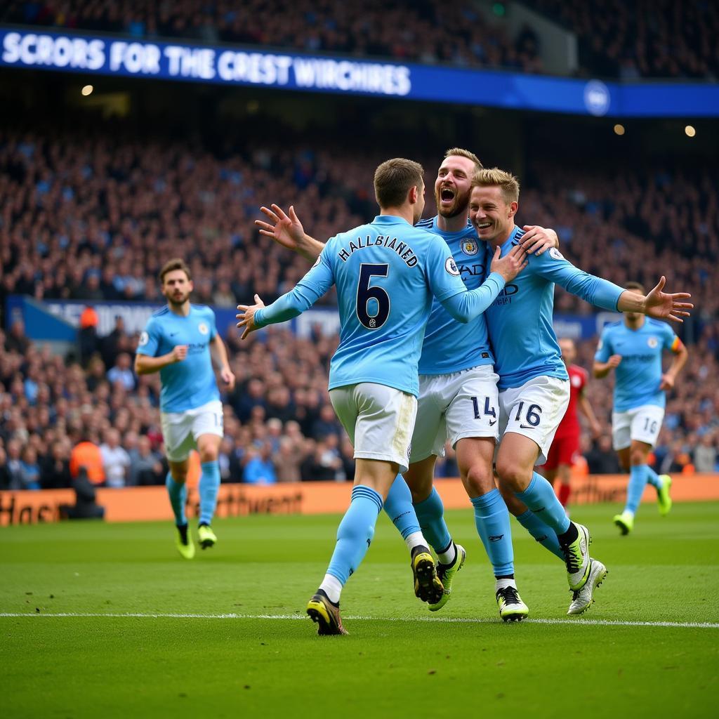 Erling Haaland Scoring a Goal for Manchester City