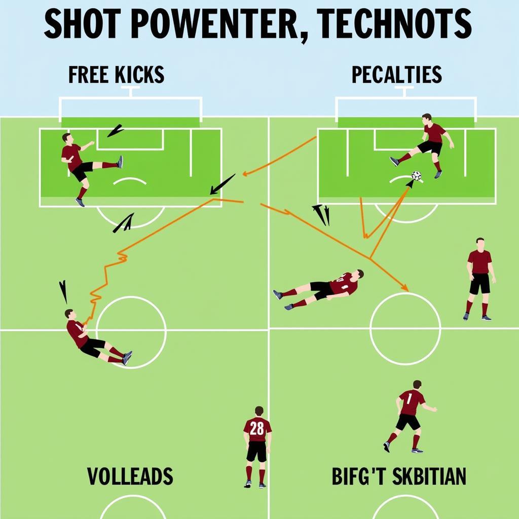 Erling Haaland practicing different shooting techniques during a training session.