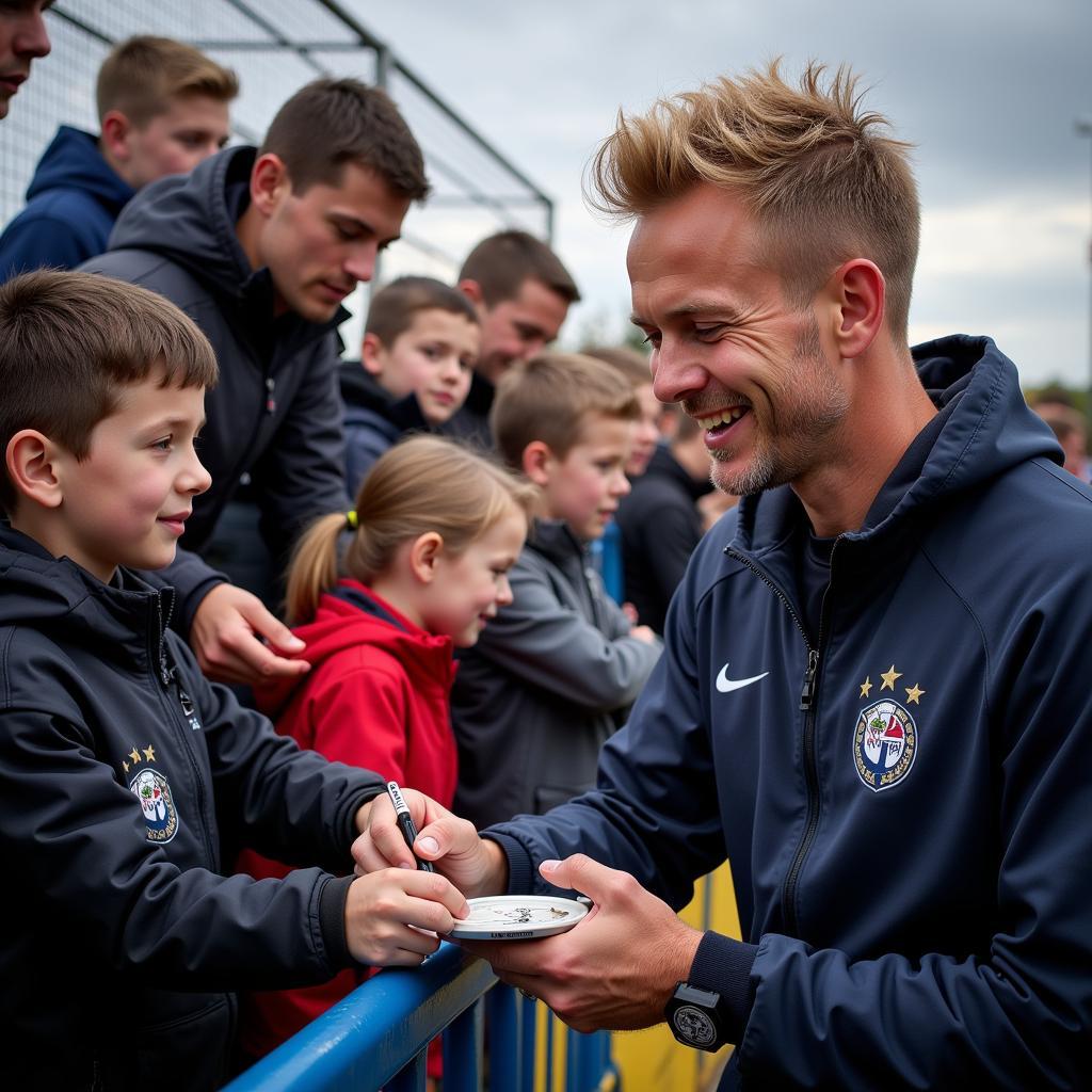 Haaland Signing Autographs for Fans