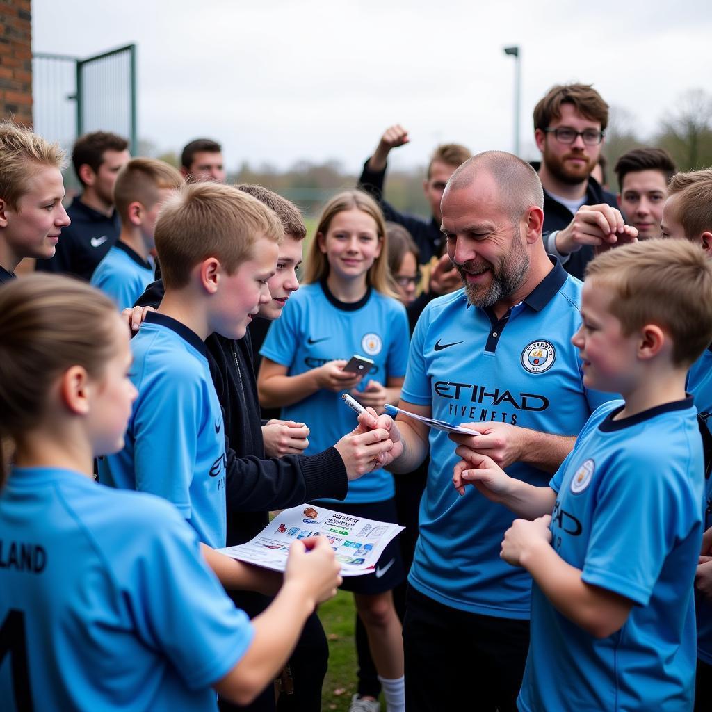 Haaland Signing Autographs for Man City Fans