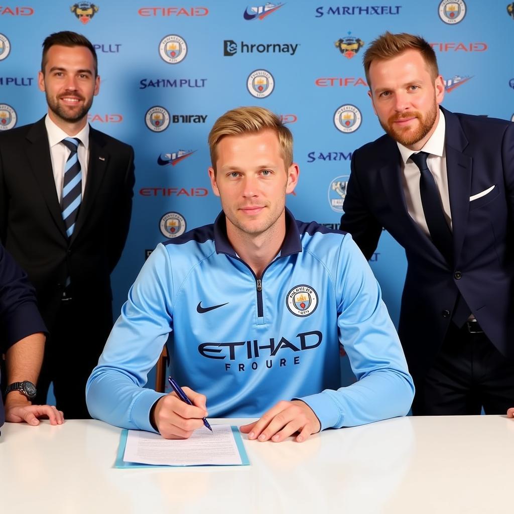 Erling Haaland Signing Contract with Manchester City