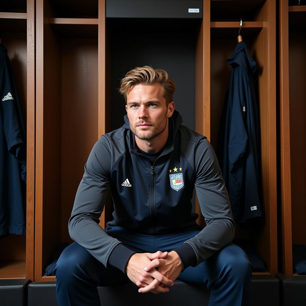 Erling Haaland Sitting in the Locker Room After a Game