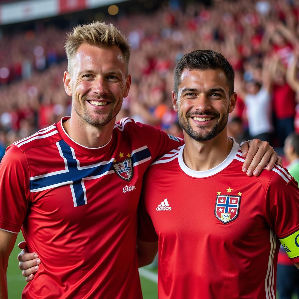 Haaland and Solskjaer representing Norway