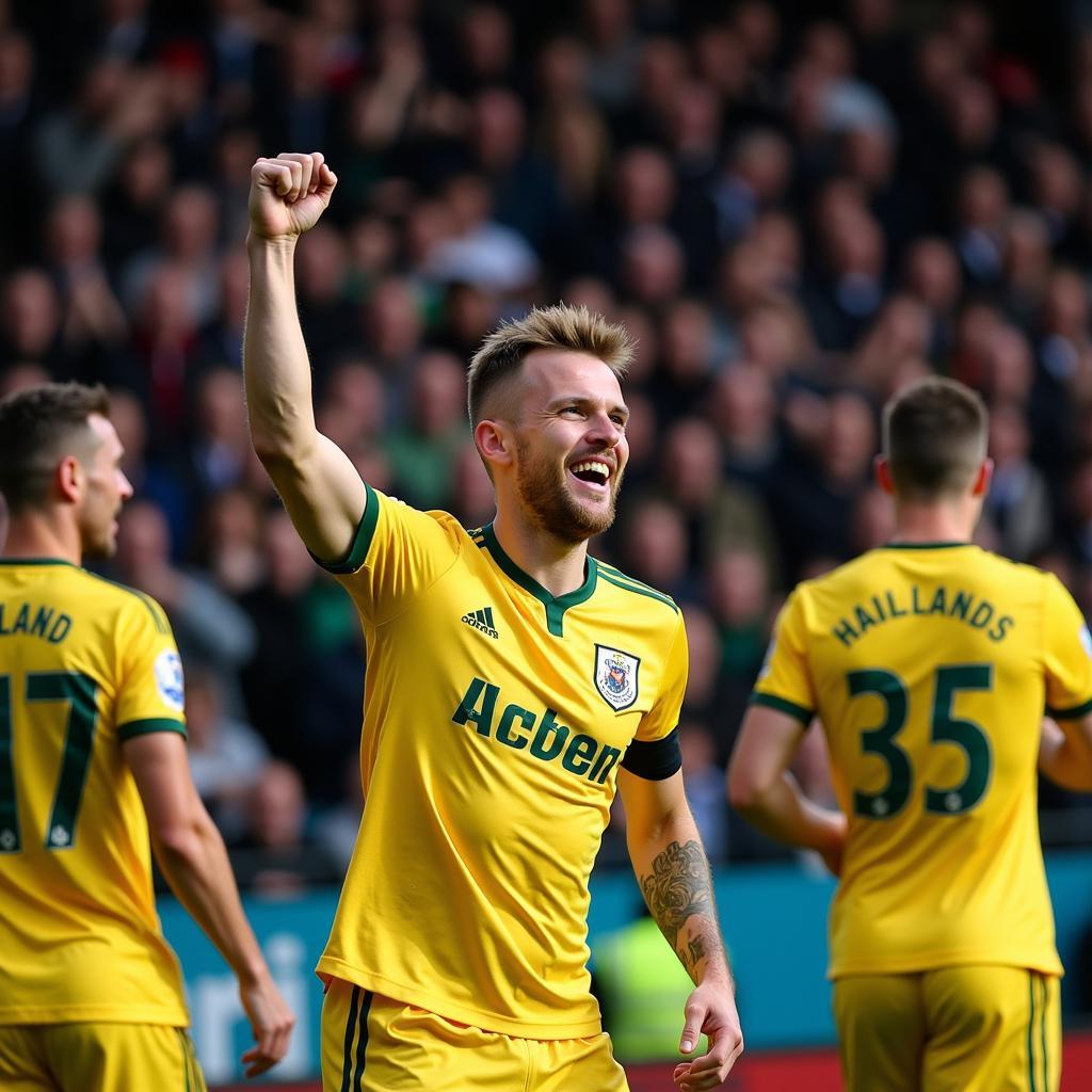 Haaland Celebrating a Goal Against Southampton