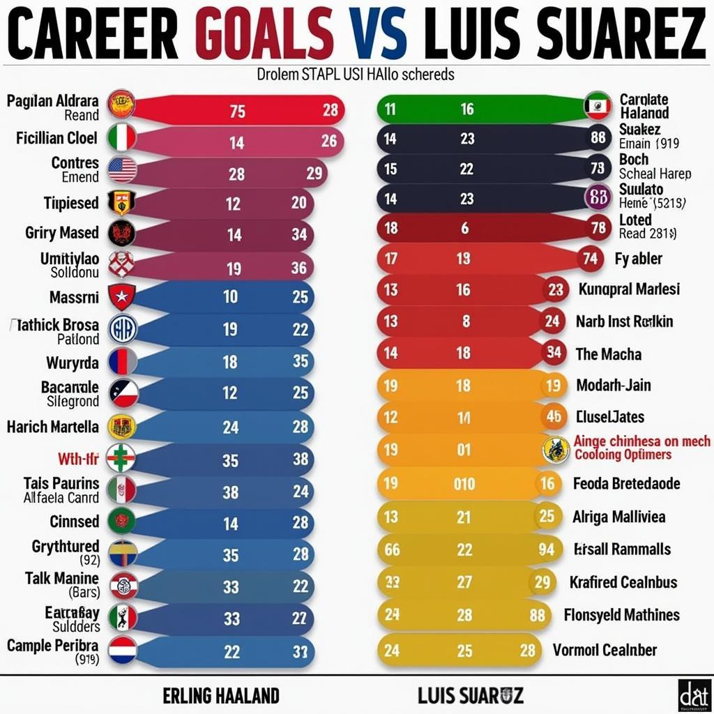 Haaland and Suarez Goals Comparison