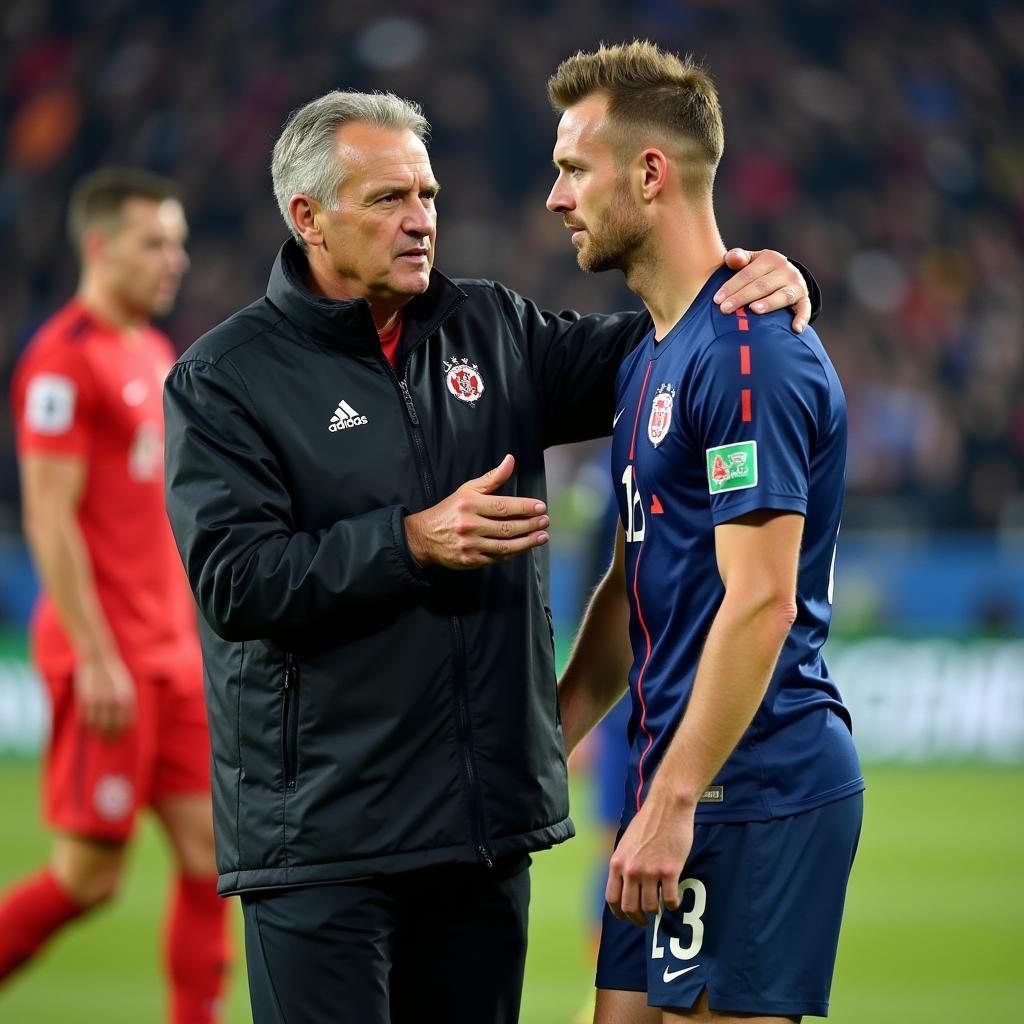 Haaland being substituted in a previous match