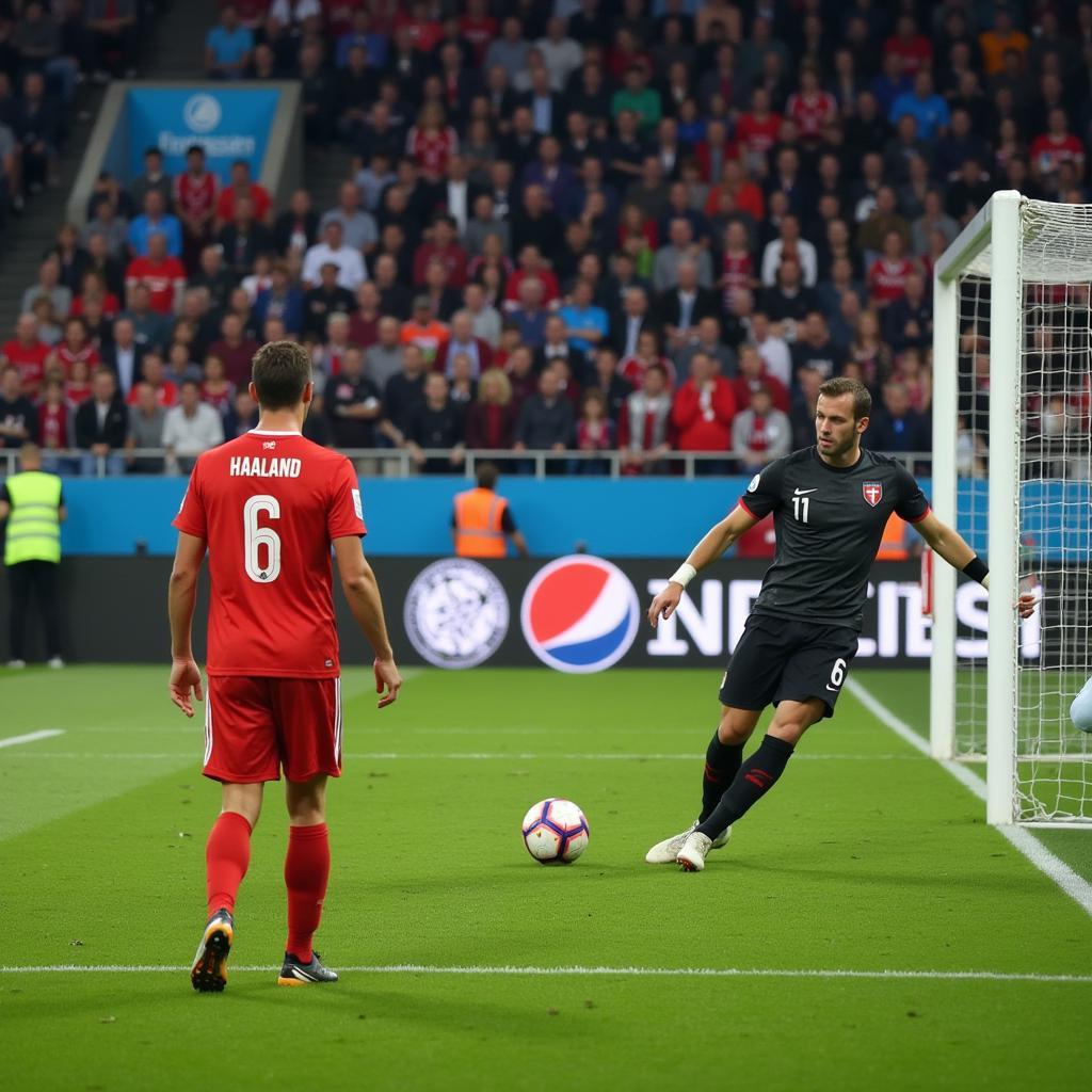 Haaland taking a penalty kick