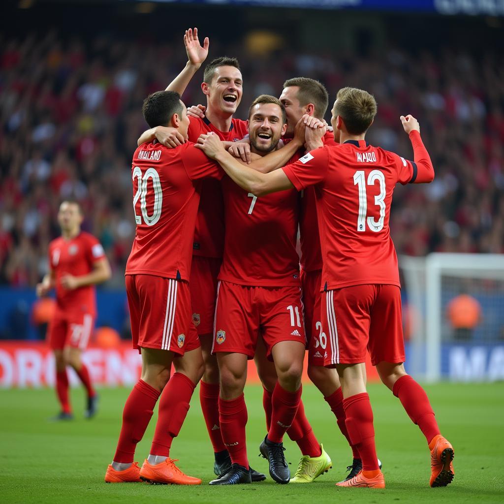 Erling Haaland celebrating with teammates