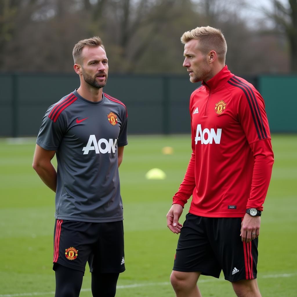 Erling Haaland training with Erik ten Hag