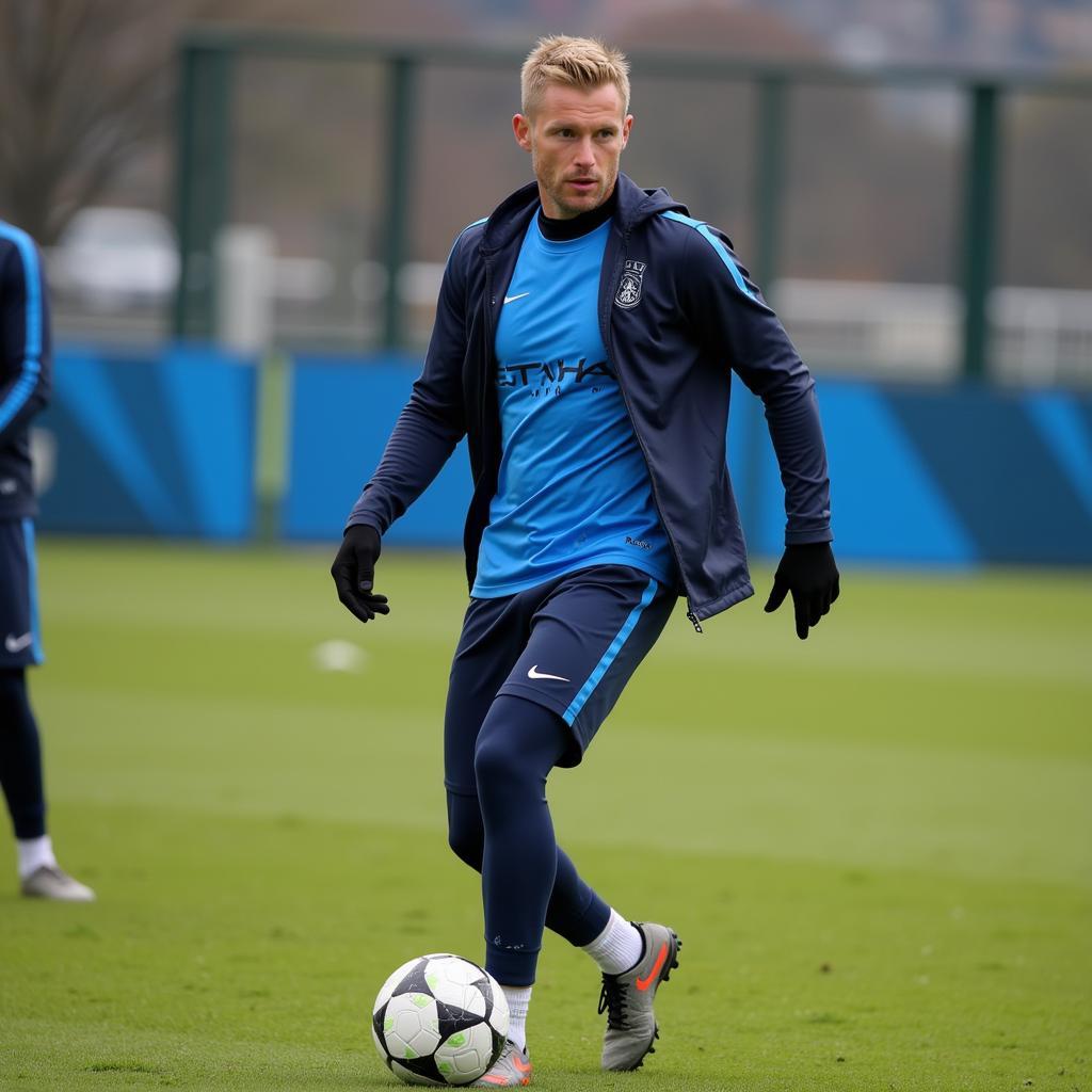 Erling Haaland training at the City Football Academy